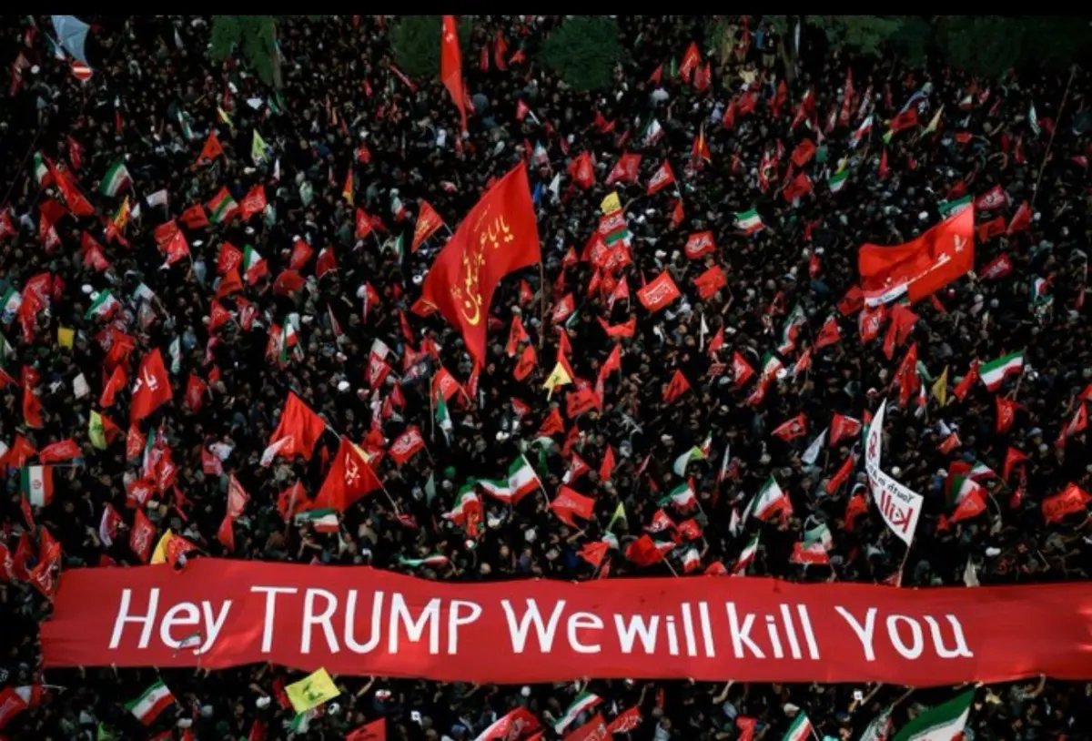Khamenei Buried in Mashhad as Mourners Display Banners Threatening Trump, Vance, Netanyahu
