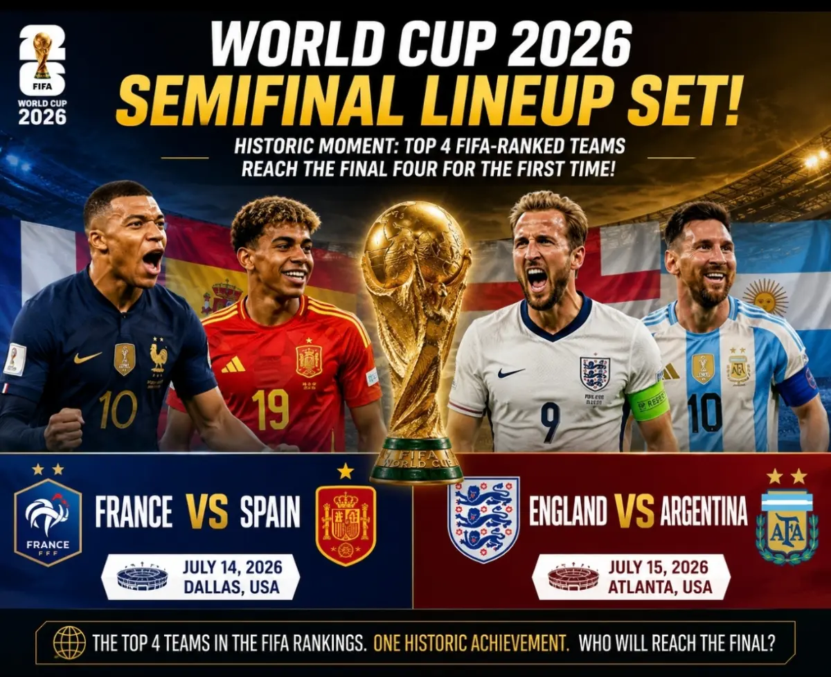 World Cup 2026 Semifinals: France vs Spain, England vs Argentina Schedule and Kickoff Times