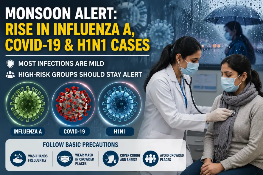 Monsoon Spike in Influenza A, COVID-19 and H1N1: Doctors Urge Caution, Not Panic