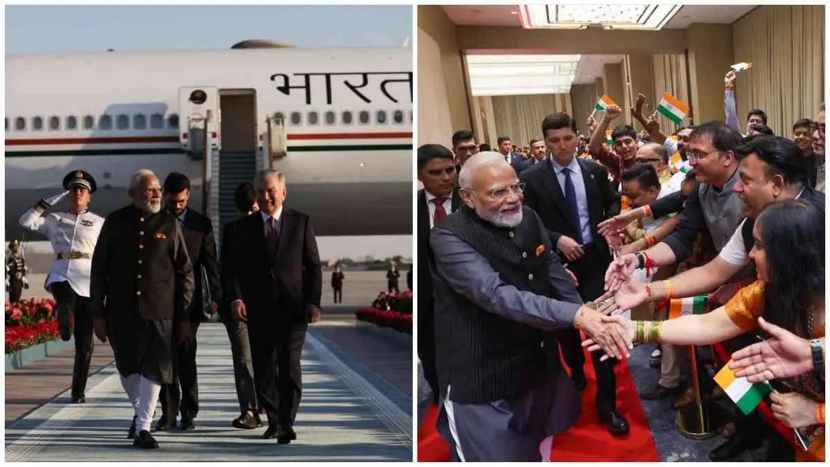 PM Modi in Tashkent: Tricolour Illumination, Rakhi Welcome & Bilateral Talks