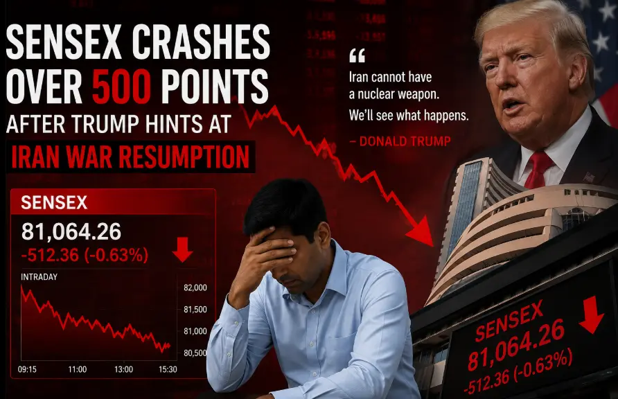 Why Market is Down Today: Sensex Crashes Over 500 Points as Trump Hints at Iran Conflict