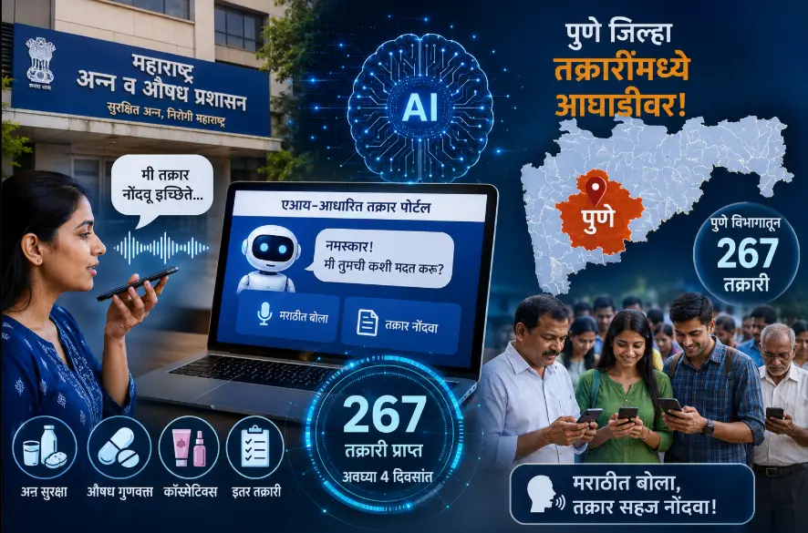 अन्न व औषध प्रशासनाच्या AI तक्रार पोर्टलला जोरदार प्रतिसाद, ४ दिवसांत पुणे विभागातून २६७ तक्रारी