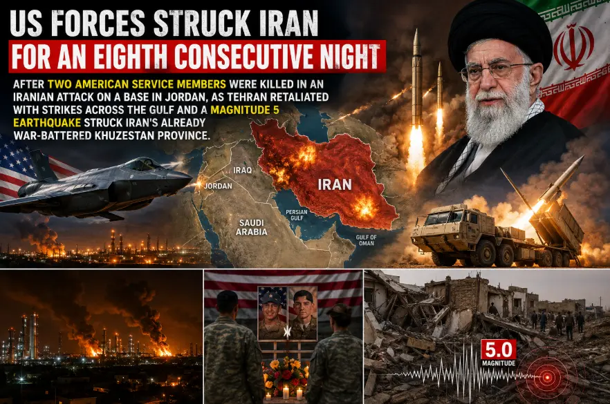 US Strikes Iran for Eighth Consecutive Night After Two Service Members Killed in Jordan, as Magnitude 5 Earthquake Hits War-Torn Khuzestan