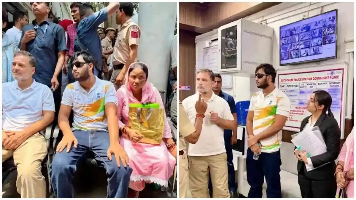 'FIR नहीं तो न्याय नहीं': राहुल गांधी का थाने के बाहर धरना