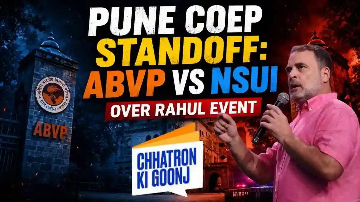 ABVP and NSUI Clash at COEP Ahead of Rahul Gandhi Visit